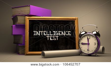 Intelligence TestHandwritten by white Chalk on a Blackboard.
