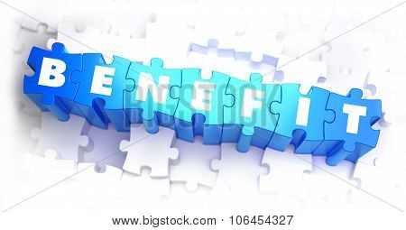 Benefit - White Word on Blue Puzzles.