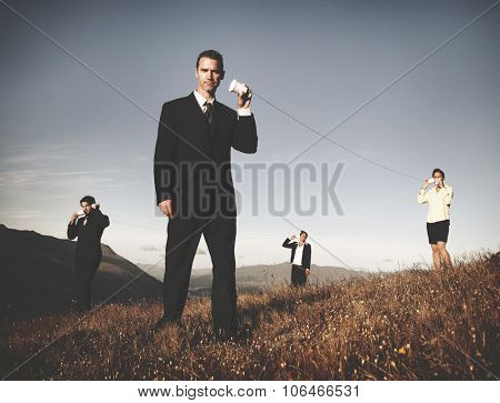 Business People Connection Can Phone Networking Concept