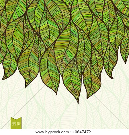 Vector background with abstract leaves