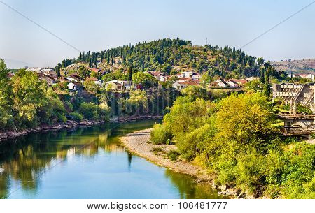 View Of Podgorica With The Moraca River - Montenegro