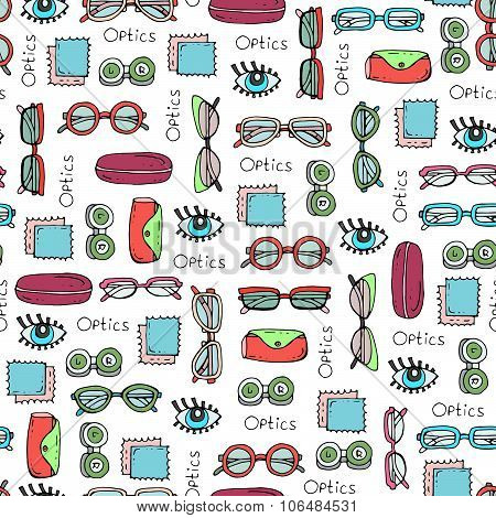 Vector pattern on the theme of optics store