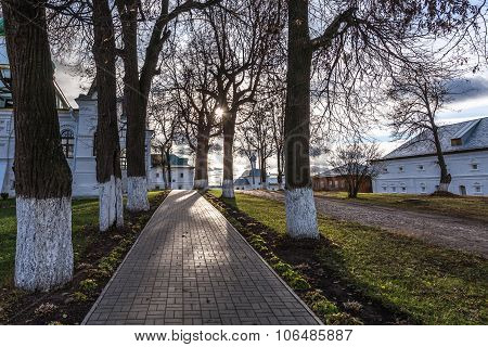 sidewalk in the monastery