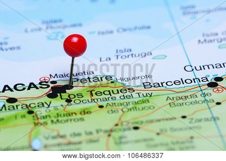Petare pinned on a map of America