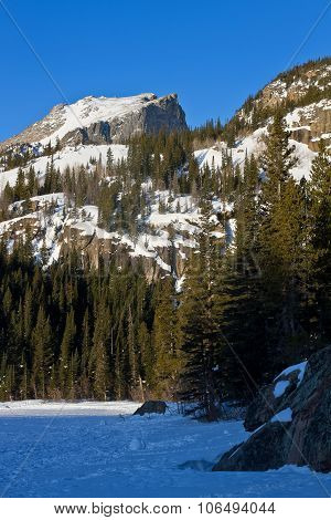 Hallet Peak In Rocky Mountain National Park In The Winter