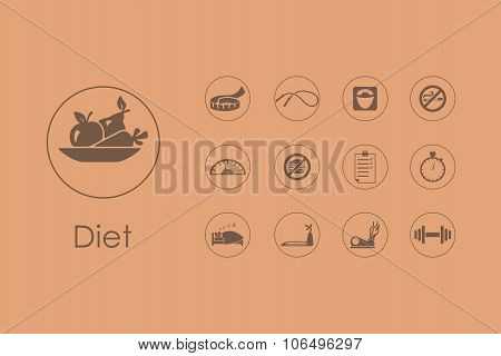 Set of diet simple icons