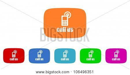 call us flat design modern vector circle icons colorful set for web and mobile app isolated on white background 