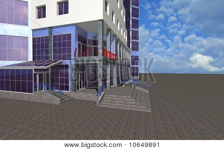 Architectural background with part of modern building