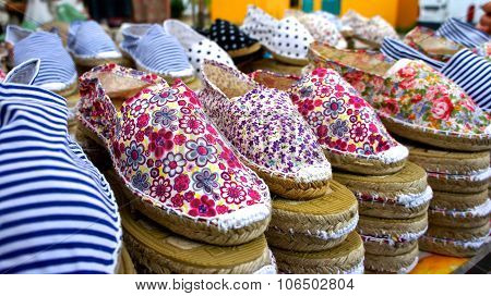 Artisan Handmade Shoes At Market Stall