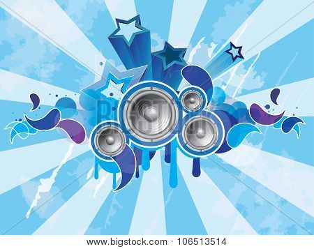 Grunge music background. Abstract vector illustration with background.