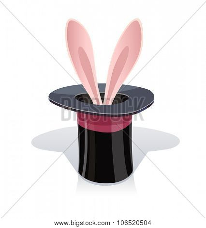 Magic cap and ear. vector illustration. Isolated on white background. Transparent objects used for lights and shadows drawing.
