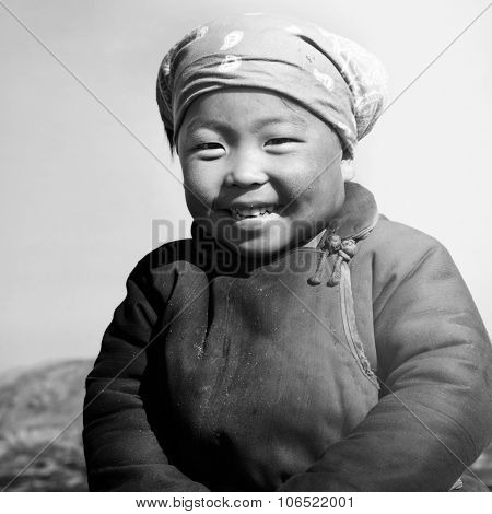 Young Tsaatan Girl Beautiful Northern Mongolia Concept