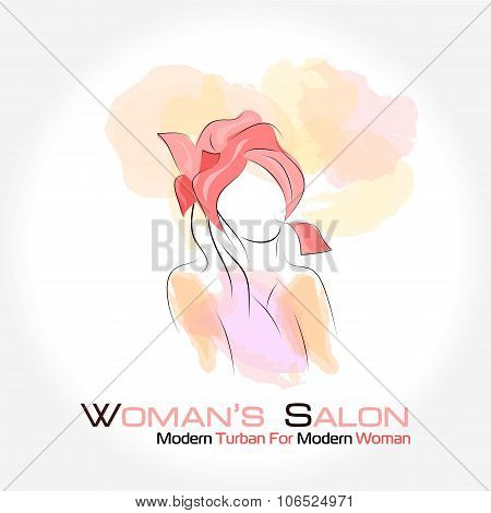 Silhouette woman in a turban
