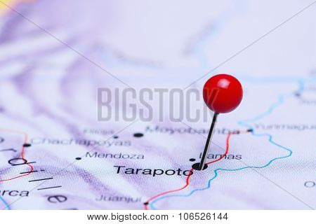 Tarapoto pinned on a map of America