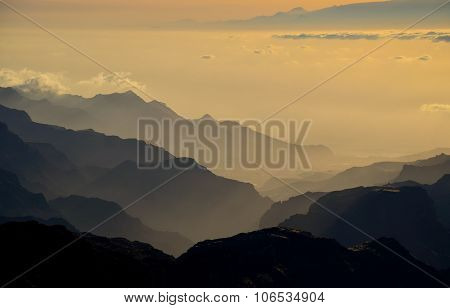 Shadows at sunset, Gran canaria island