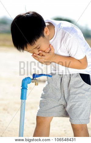 Water Faucet On Dry Land