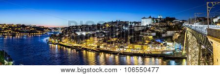 Porto In Portugal At Night