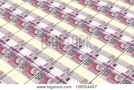 Azerbaijan manat bills stacked background. Computer generated 3D photo rendering.
