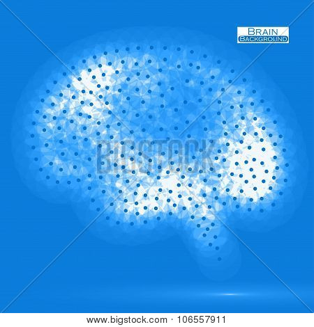 Neon brain. Vector illustration. Eps 10