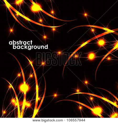 Abstract background in the futuristic design, lines with a glow. Vector illustration. Eps 10