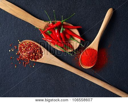 Chilli, Red Pepper Flakes And Chilli Powder