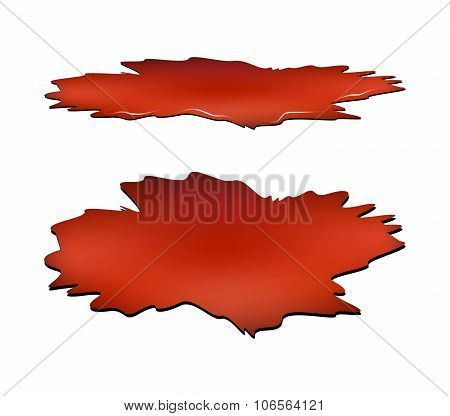 Blood Puddle Set, Red Drop, Blots, Stain, Plash Od Blood. Vector Illustration Isolated On White Back