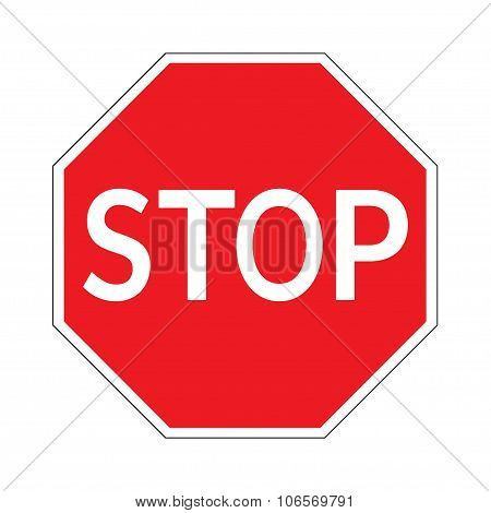 Stop Sign On White Background