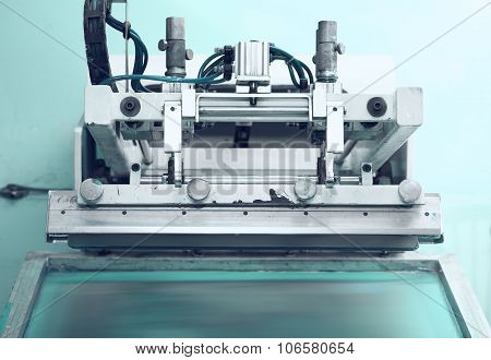 Retro Printing Press In The Silkscreen Printing Technique
