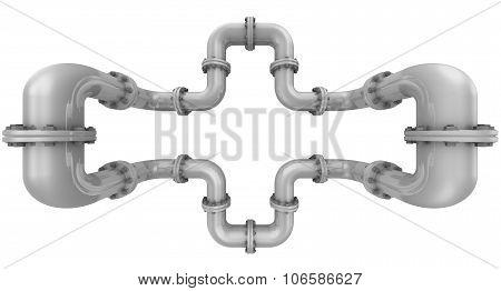 Curved bends with flanges. Connections of bends