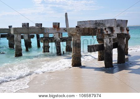 Abandoned Jetty on the Indian Ocean Coastline