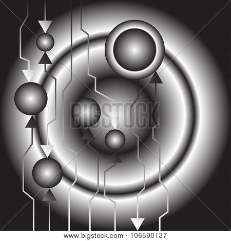 Abstract Technology Background Greyscale