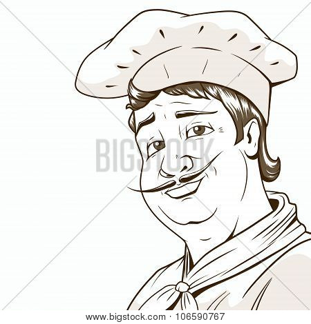 Chef character brown colors vector