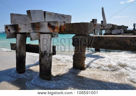 Abandoned Jetty Closeup in Jurien Bay, Western Australia