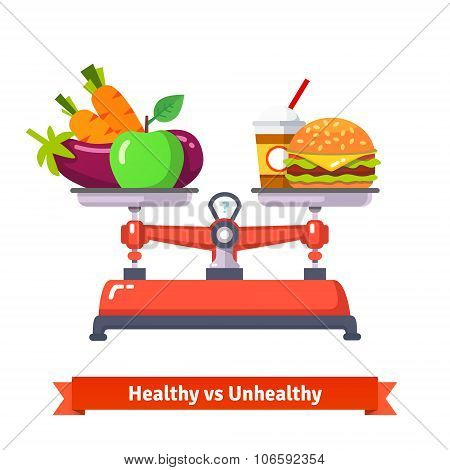 Healthy versus unhealthy food