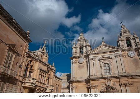 Detail Of The Cathedral City Of Mdina, Malta.nef