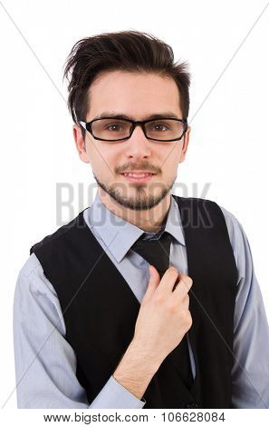 Office worker isolated on white