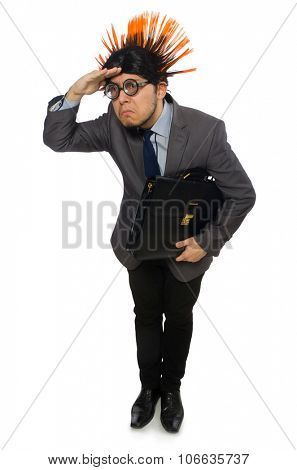 Funny man with mohawk hairstyle