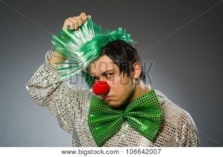 Funny man with mohawk hairstyle