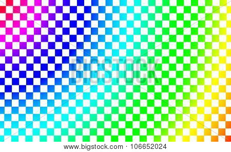 Abstract square pixels with rainbow colored background