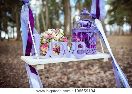 Wedding Decoration Of A Beautiful Delicate Bouquet