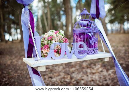 Wedding Decoration Of A Beautiful Delicate Bouquet