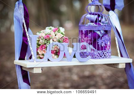 Wedding Decoration Of A Beautiful Delicate Bouquet