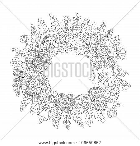 Doodle pattern black and white