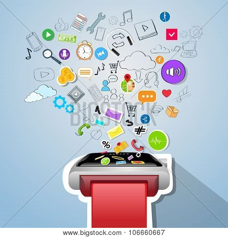 Smart Watch Application Technology Electronic Device Apps Icons