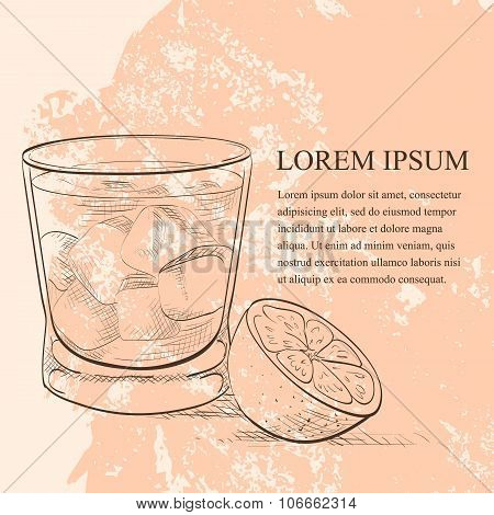 Alcoholic Cocktail Godmother scetch