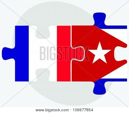 France And Cuba Flags