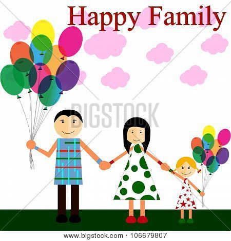 Happy Family In The Park