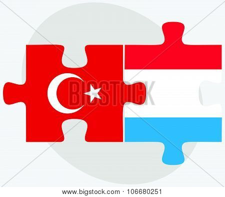 Turkey And Luxembourg Flags