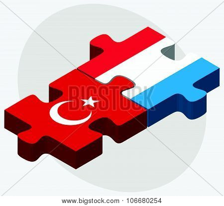 Turkey And Luxembourg Flags