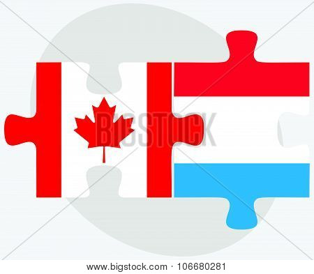 Canada And Luxembourg Flags